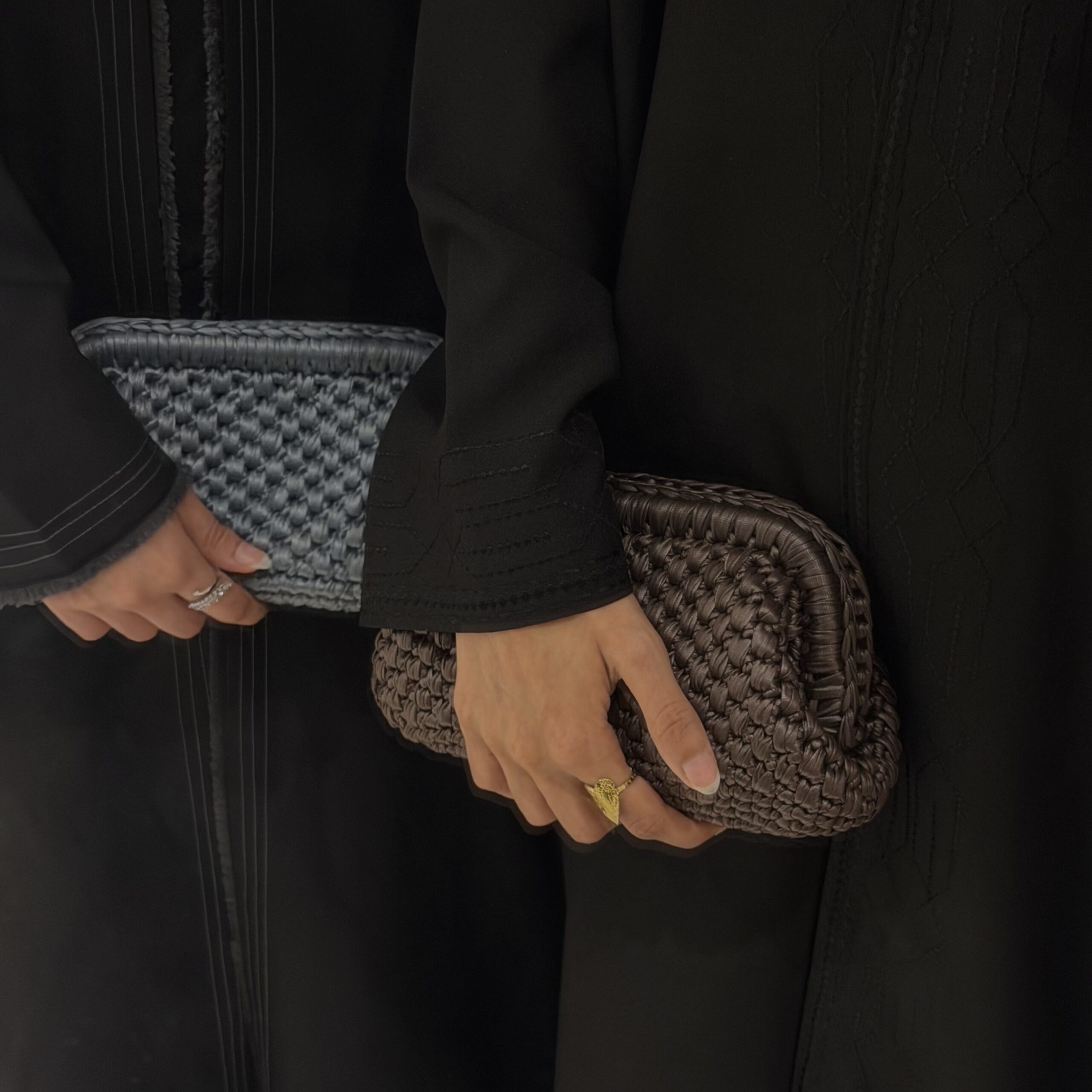 Blue Woven Clutch bag